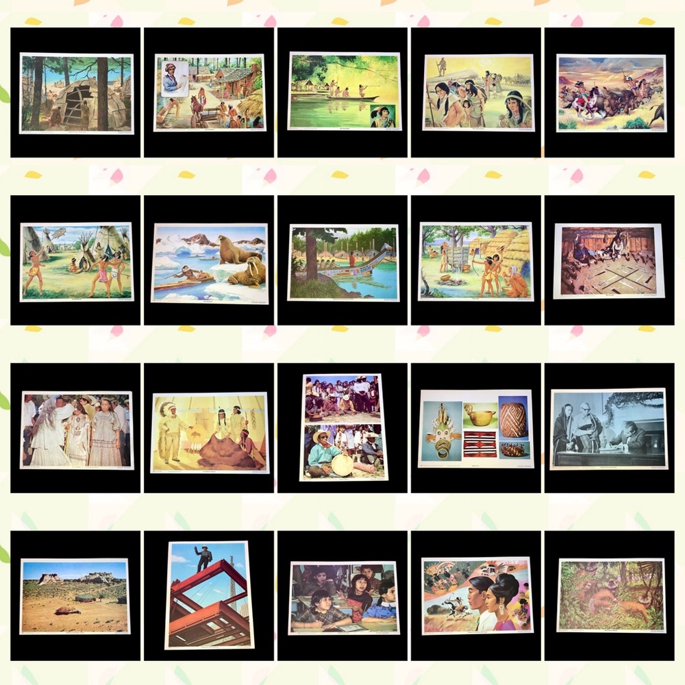 READ - Assorted and Vintage "American Indians- Yesterday and Today" Art Poster